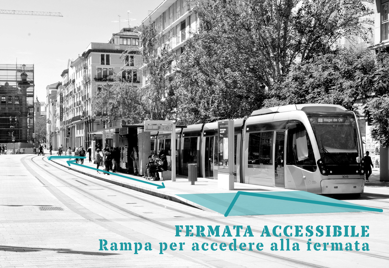 Fermata accessibile - rampa per accedere alla fermata