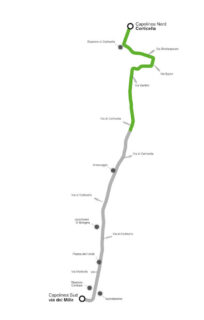 mappa tram linea verde corticella