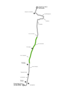 mappa tram linea verde croce coperta